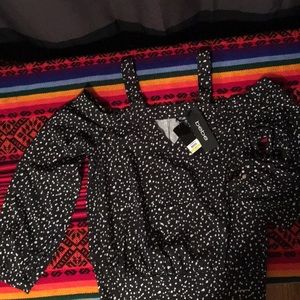bebe  long sleeve off the shoulder blouse NWT